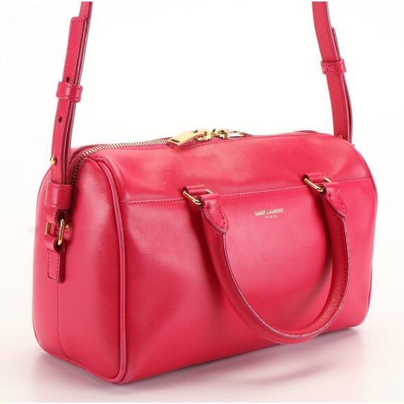 Saint Laurent Classic Baby Duffel in Fuchsia Pink Leather - Picture 3 of 13
